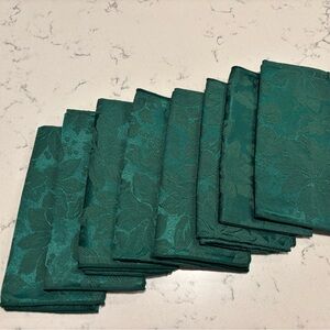 Emerald Green Jacquard Dinner Napkins - Set of 8